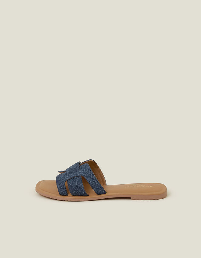 Cut-Out Denim Sliders, Blue (BLUE), large