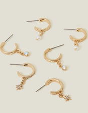 Star Huggie Hoop Earrings , , large