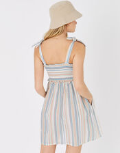Stripe Button Bandeau Dress, Multi (PASTEL-MULTI), large