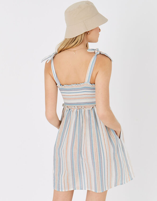 Stripe Button Bandeau Dress, Multi (PASTEL-MULTI), large