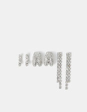 3-Pack Sparkle Drop & Hoop Earrings, , large