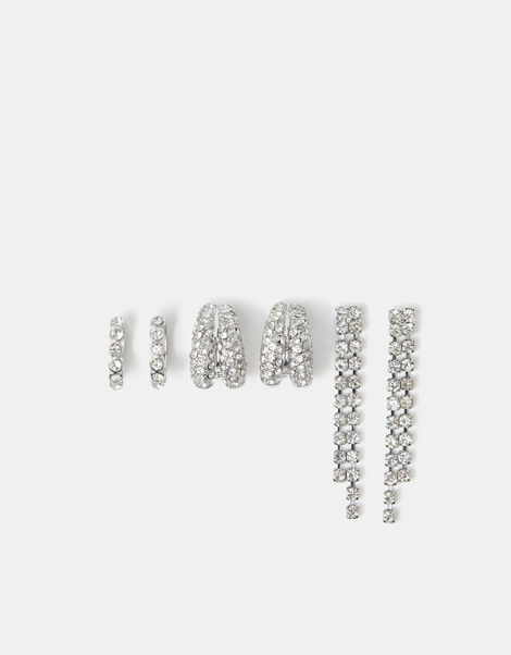 3-Pack Sparkle Drop & Hoop Earrings, , large