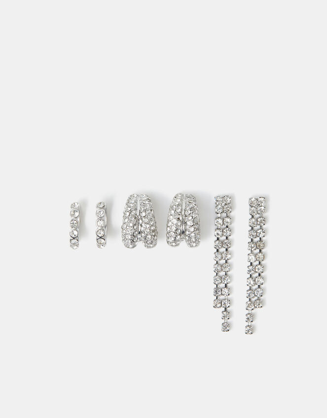 3-Pack Sparkle Drop & Hoop Earrings, , large