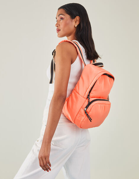 Contrast Detail Backpack with Recycled Nylon, , large
