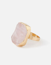 Raw Cut Stone Statement Ring, Pink (PALE PINK), large