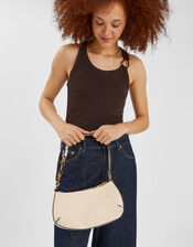 Resin Chain Strap Shoulder Bag, Cream (CREAM), large