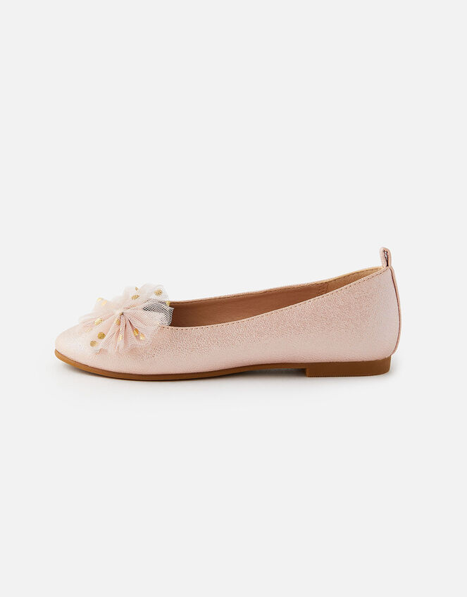 Bow Shimmer Ballerina Flats, Pink (PINK), large