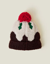 Christmas Pudding Beanie Hat, , large