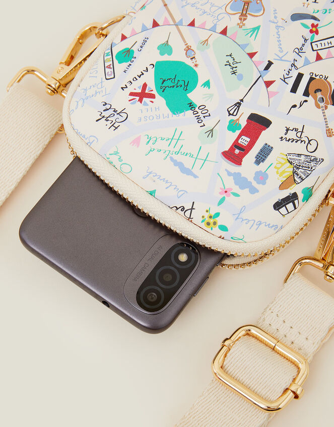 London Print Phone Bag, , large