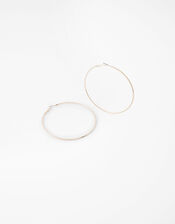 Gold-Plated Large Hoop Earrings, Rose Gold, large