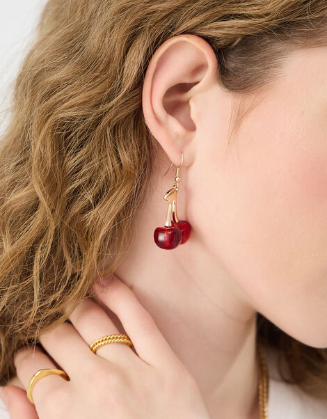 Cherry Resin Drop Earrings, , large