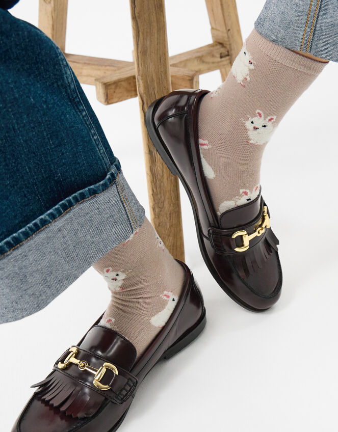 Bunny Print Socks, , large