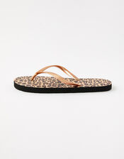 Leopard Print Flip Flops, Multi (DARKS-MULTI), large