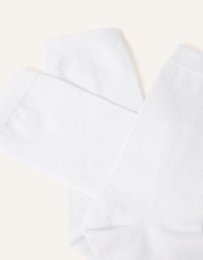 Cotton Ankle Socks Set of Three, White (WHITE), large