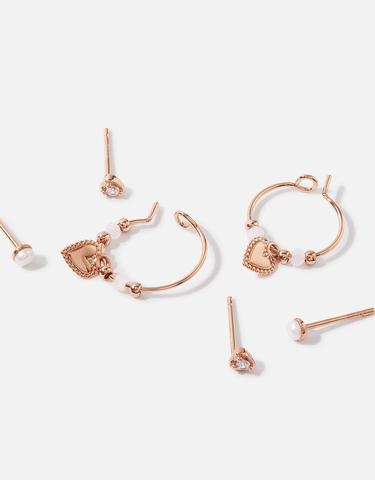 14ct Rose Gold Plated Earring Set of Three