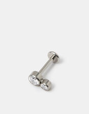 Titanium Stone Drop Flatback Stud, , large