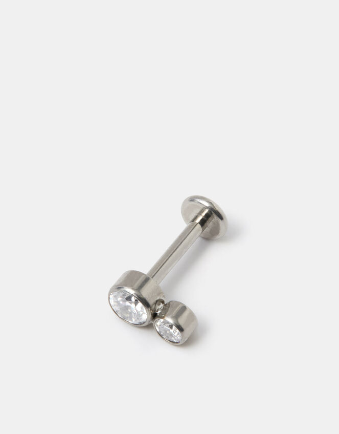 Titanium Stone Drop Flatback Stud, , large
