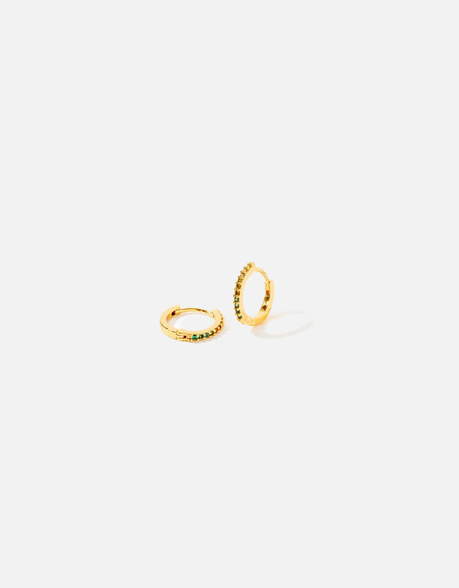 Gold-Plated Ombre Huggie Hoops, , large