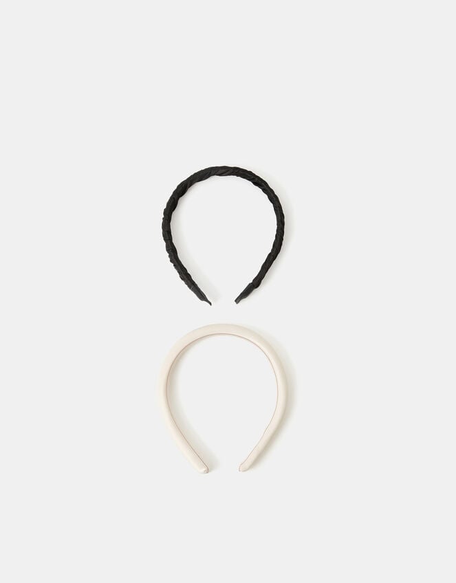 2-Pack Slim Headbands, Black (BLACK WHITE), large