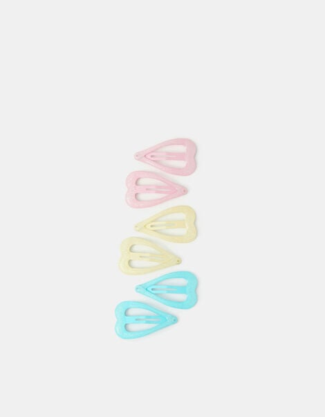 6-Pack Girls Heart Hair Clips, , large