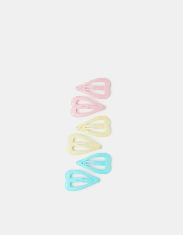 6-Pack Girls Heart Hair Clips, , large