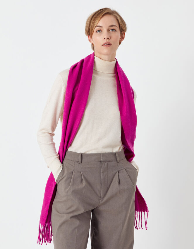Plain Tassel Scarf, Pink (PINK), large