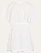 Girls Flamingo Kaftan, White (WHITE), large