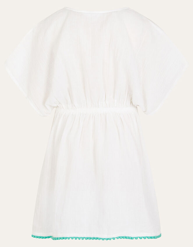 Girls Flamingo Kaftan, White (WHITE), large