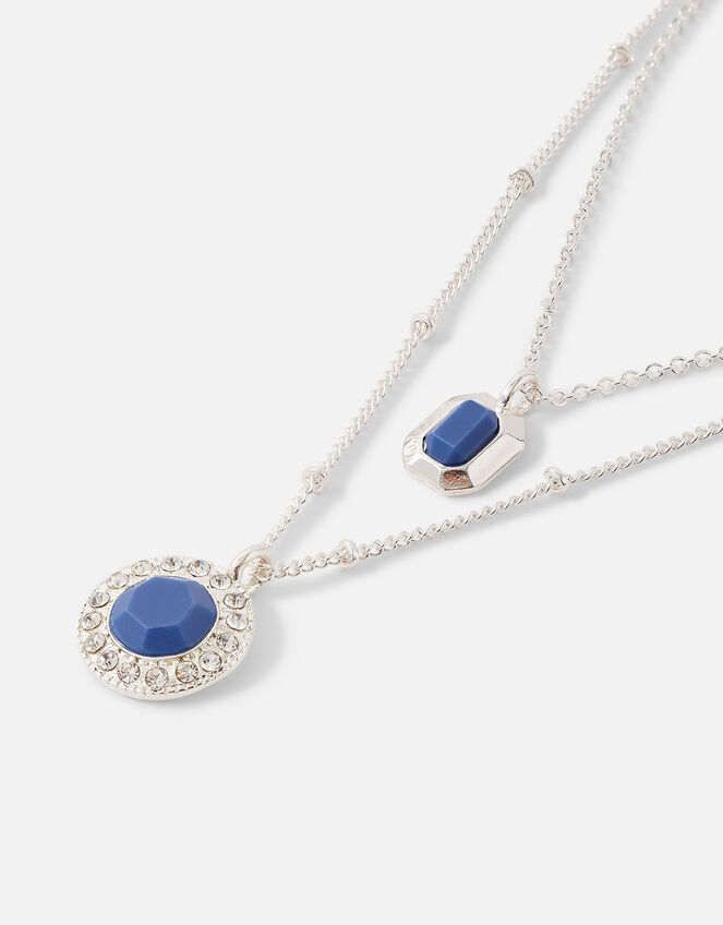 Blue Stone Layered Necklace, , large