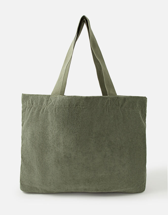 Cord Shopper Bag, Green (KHAKI), large