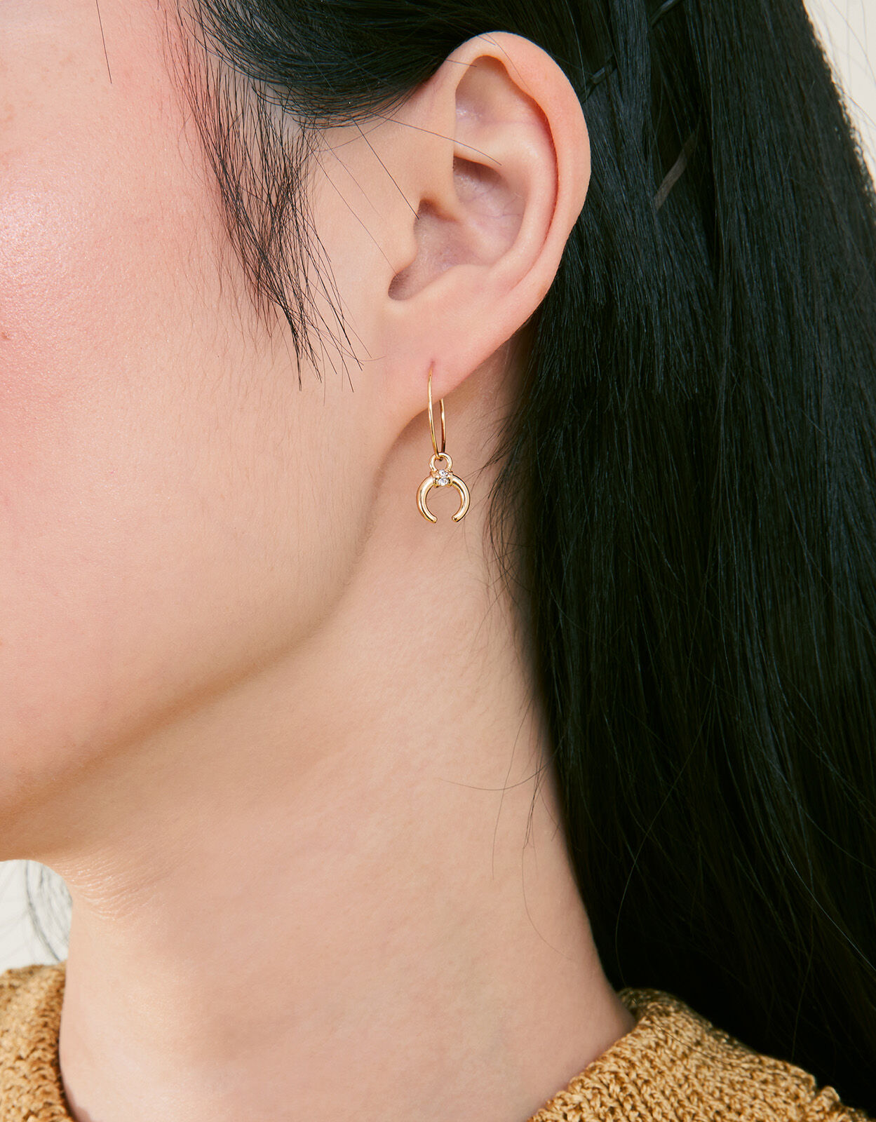 Small gold hoop earrings set on sale