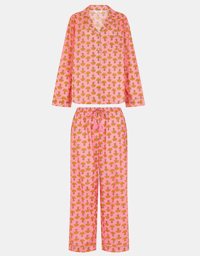 Marigold Print Long Pyjamas Set, Pink (PINK), large