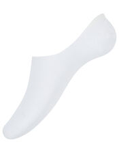3pk Basic Bamboo Footsie Socks, White (WHITE), large