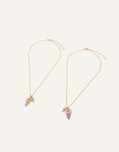 Girls 'Best Friends' Gem Necklace Set of Two, , large
