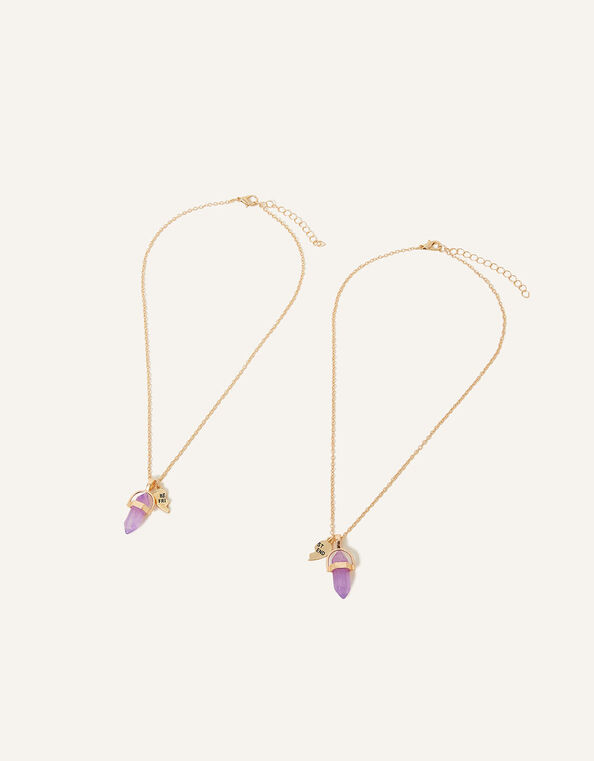 Girls 'Best Friends' Gem Necklace Set of Two, , large
