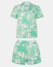 Palm Print Short Pyjamas Set, Green (GREEN), large
