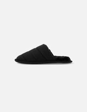 Chevron Quilted Slippers, Black (BLACK), large