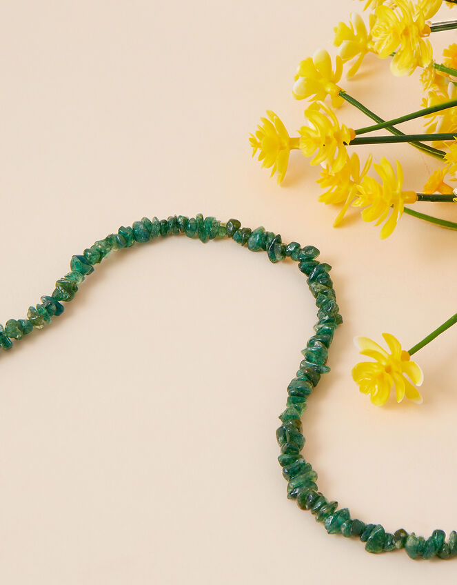 Sterling Silver Aventurine Collar Beaded Necklace, , large