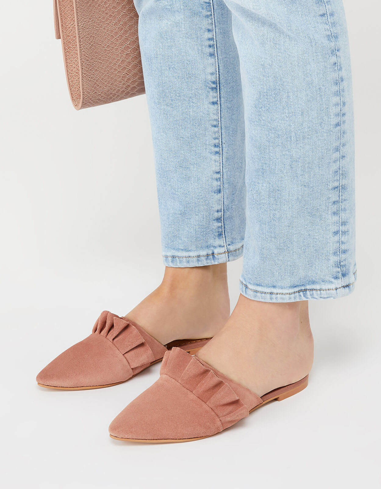 Suede mule flats on sale