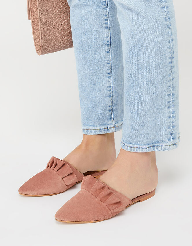 Kiera Suede Mules, Pink (PALE PINK), large