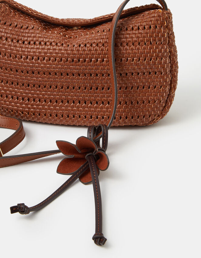 Woven Crossbody Bag, Tan (TAN), large