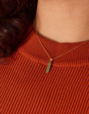 14ct Gold-Plated Aventurine Shard Pendant Necklace, , large