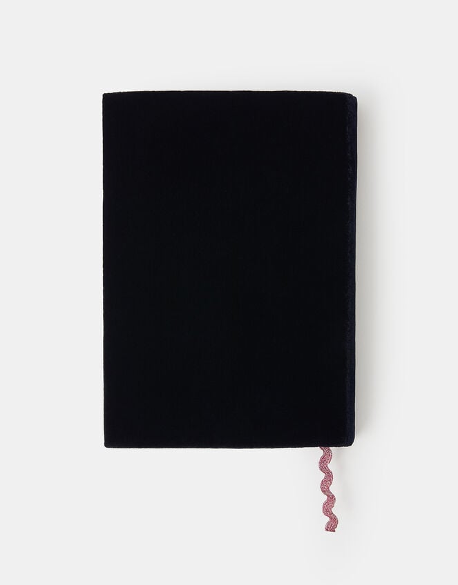 Sequin Initial Notebook, Blue (NAVY), large