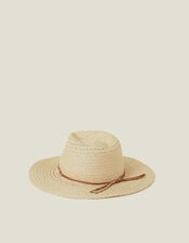 Western Straw Fedora Hat, , large