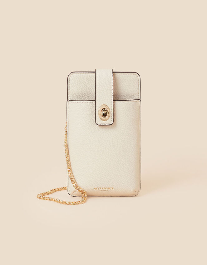 Chain Phone Bag, Cream (CREAM), large