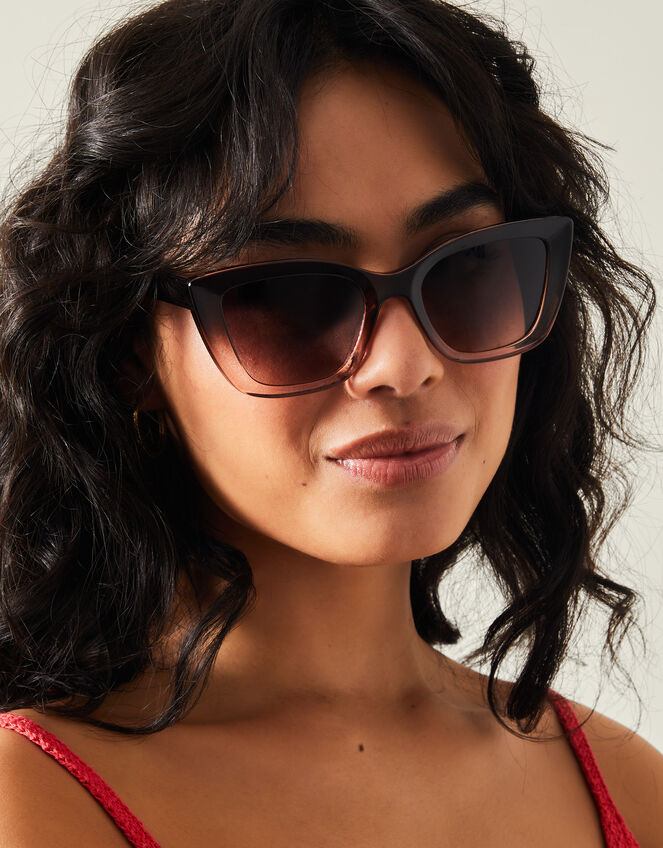 Ombré Crystal Cat Eye Sunglasses, , large