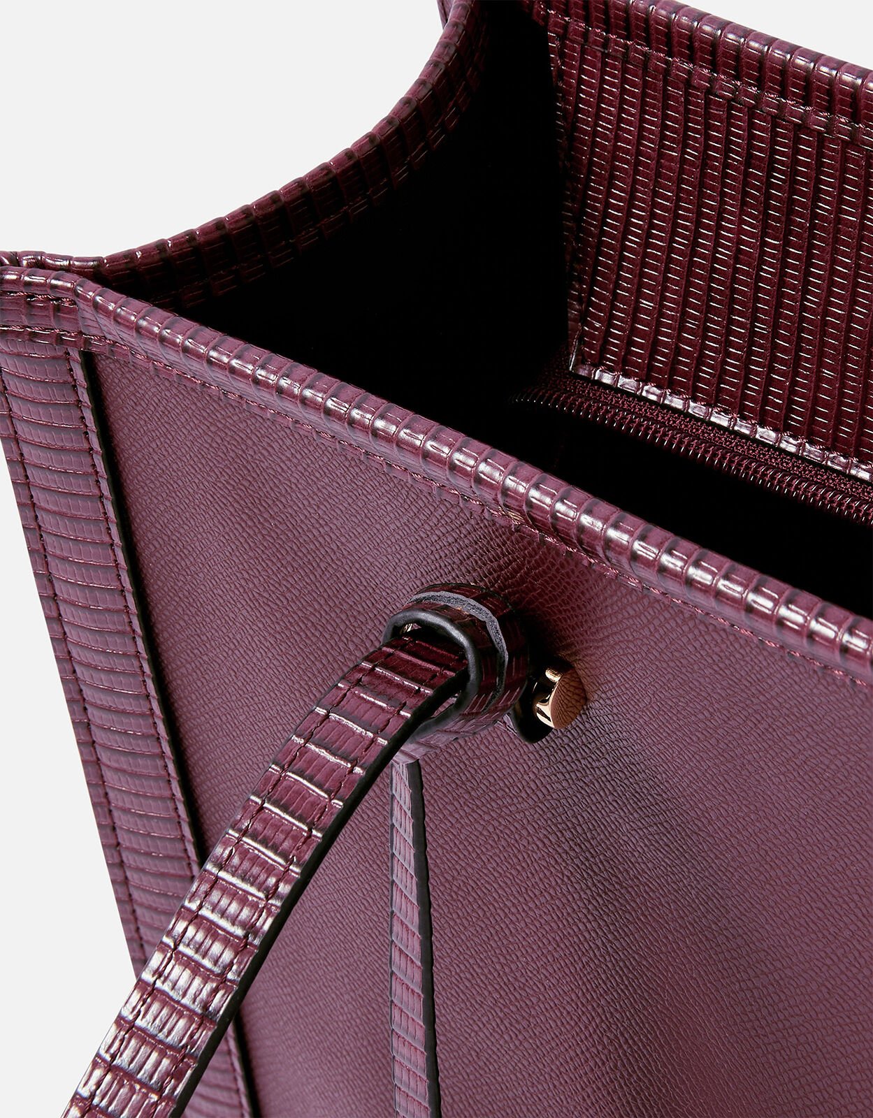 Faux Croc Trim Book Tote Bag Red