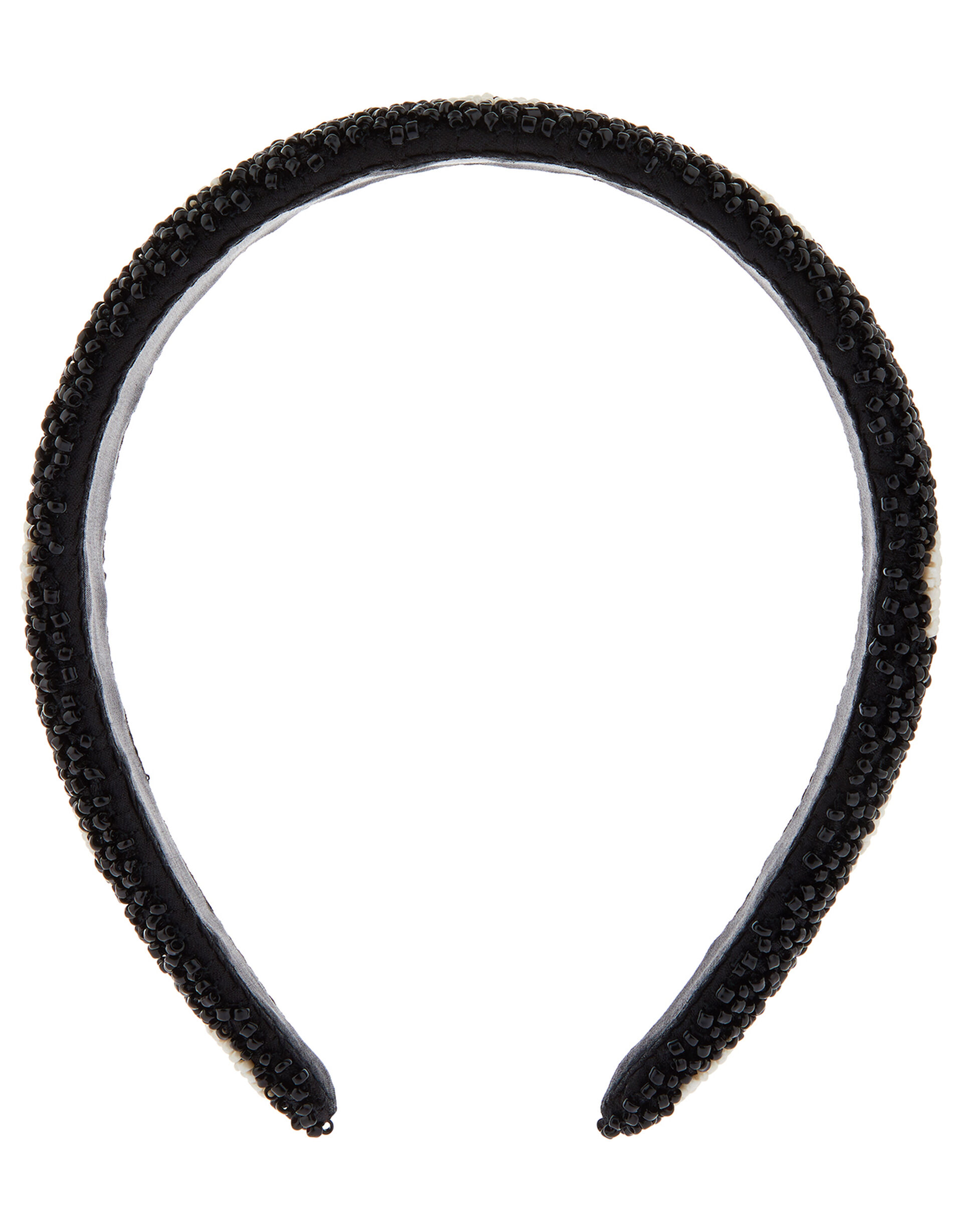 Beaded Polka-Dot Wide Headband, , large