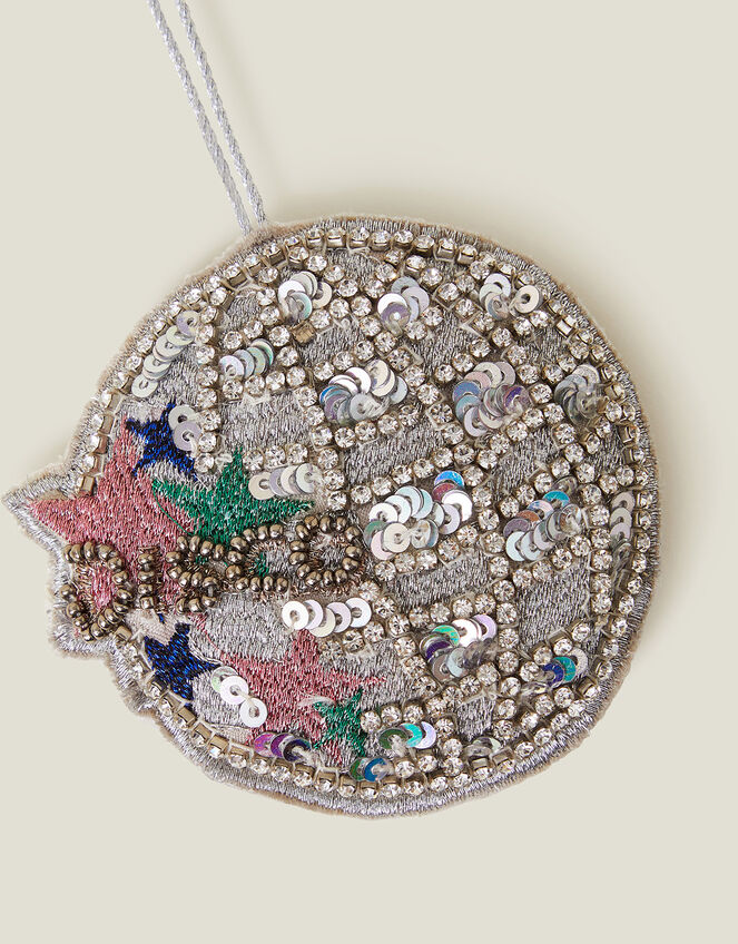 Embroidered Disco Ball Christmas Tree Decoration, , large
