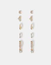 5-Pack Stone Stud & Hoop Earrings, , large
